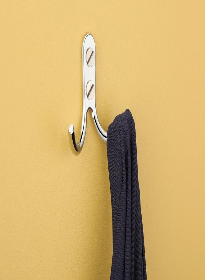iSTAR Stainless Steel Unbreakable J Type Two Hook Bathroom Hooks Cloth Hanger Wall Hook Door Robe Hooks for Hanging Keys,Clothes (Pack of 4) - Image 2